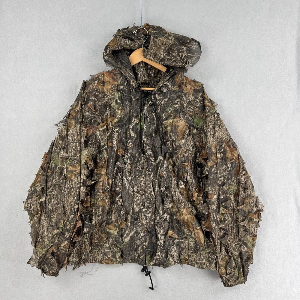 Guide Series Ghillie Jacket Mens XL Brown Camo Hooded 1/4 Zip Lightweight USA